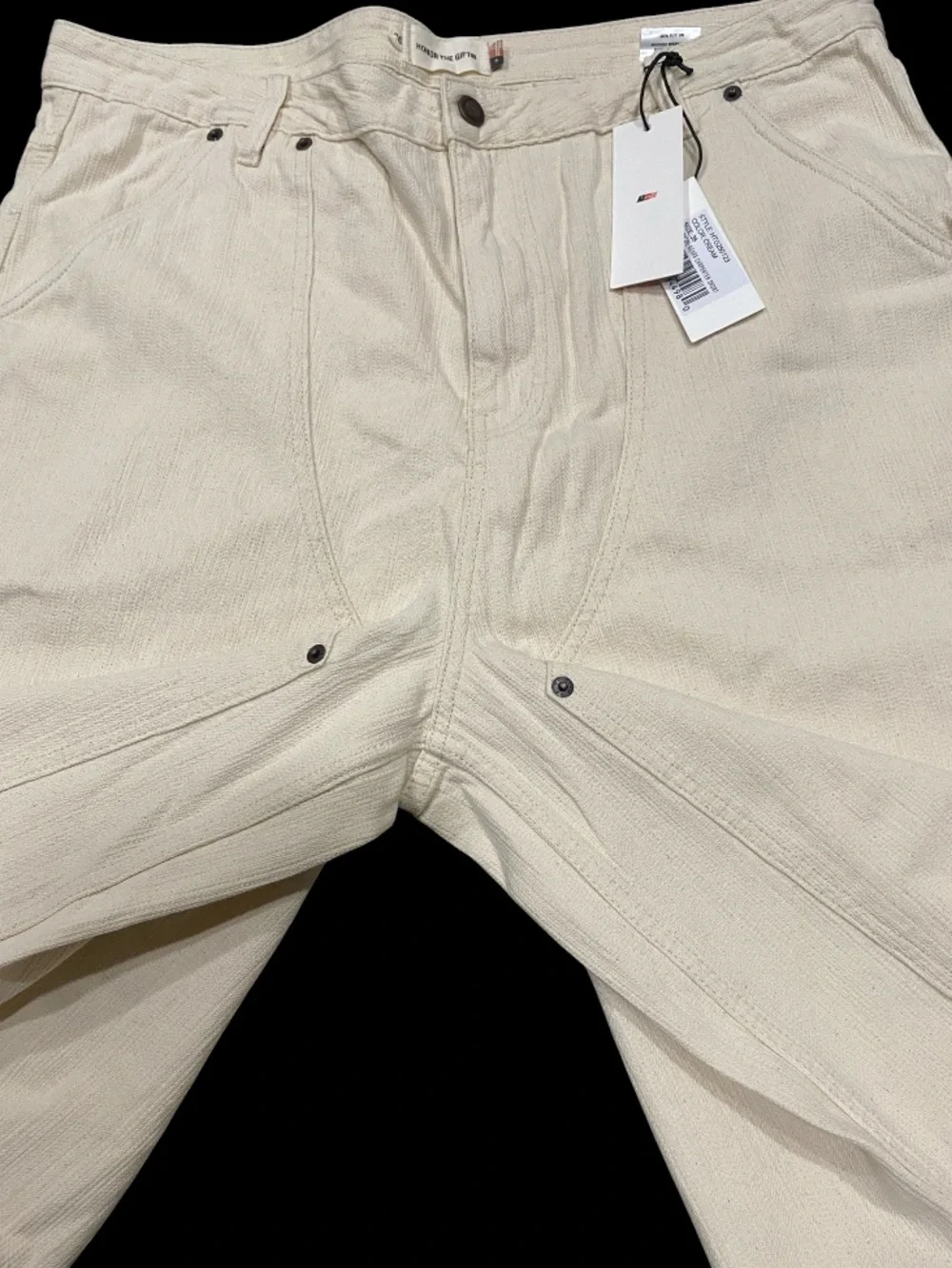 🆕 Honor The Gift Gears Carpenter shorts heavyweight workwear Cream jorts 36